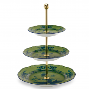 Ginori Oriente Italiano Malachite 3 Tier Stand